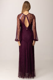 Twin-set Abito Lungo In Pizzo Trasparente 252TT2261 PURPLE EDEN
