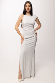 Patrizia Pepe Abito Lungo con Cut-out Sul Retro 2A3021 A738 FRESH GREY