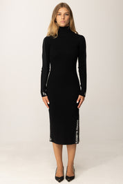Elisabetta Franchi Abito Midi In Maglia con Bande Lucide AM03S56E2 NERO/MILK