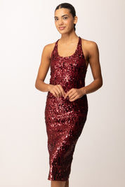 Aniye By Abito Midi Lulu Full Paillettes 181386 BURGUNDY :AI25