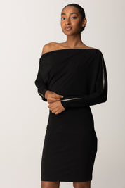 Patrizia Pepe Abito Mini Full Zip In Jersey Stretch 8A1501 J321 NERO