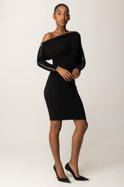 Patrizia Pepe Abito Mini Full Zip In Jersey Stretch 8A1501 J321 NERO