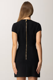 Elisabetta Franchi Abito Mini con Tasche Ricamo Logo Embossed NERO AB81957E2