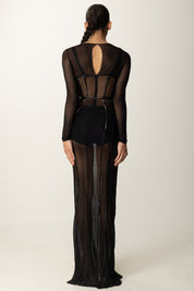 Elisabetta Franchi Abito Red Carpet Bustier In Tulle ABR0856E2 NERO