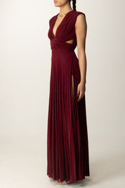 Elisabetta Franchi Abito Red Carpet In Jersey Lurex con Cut-out ABR1556E2 CHERRY