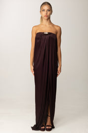 Elisabetta Franchi Abito Red Carpet In Jersey con Fascia Bustier ABR2957E2 MERLOT