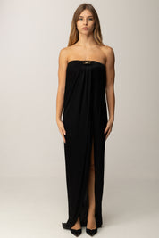 Elisabetta Franchi Abito Red Carpet In Jersey con Fascia Bustier ABR2957E2 NERO