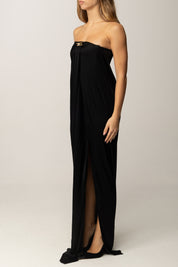 Elisabetta Franchi Abito Red Carpet In Jersey con Fascia Bustier ABR2957E2 NERO