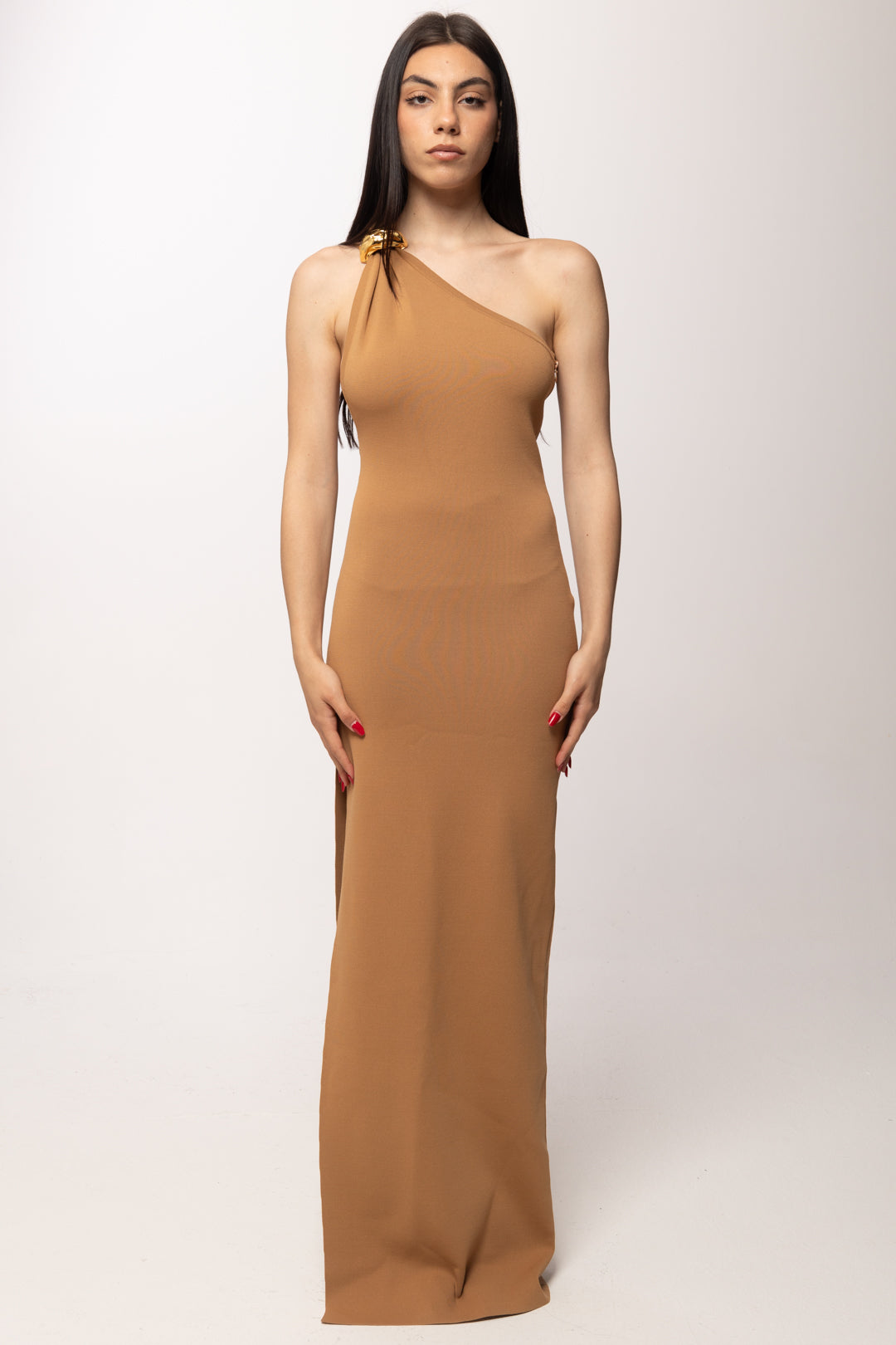 Elisabetta Franchi Abito Red Carpet Monospalla In Maglia Punto Stoffa am43b62e2 DAINO