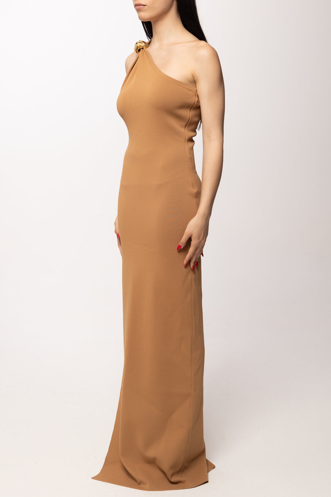 Elisabetta Franchi Abito Red Carpet Monospalla In Maglia Punto Stoffa am43b62e2 DAINO