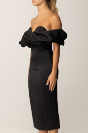 Elisabetta Franchi Abito Tubino In Duchesse con Scollo 3d AB71456E2 NERO