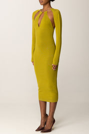 Elisabetta Franchi Abito Tubino In Maglia con Maniche Rimovibili IGUANA AM11S56E2