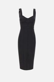 Elisabetta Franchi Abito Tubino con Scollo a Cuore AB98566E2 NERO