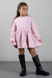 Elisabetta Franchi Bambina Abito con Logo Ricamato EGAB2470FF002 MARSHMALLOW