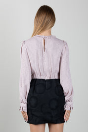 Elisabetta Franchi Bambina Abito con Microstampa e Gonna Jacquard MARSHMALLOW-NERO/NERO