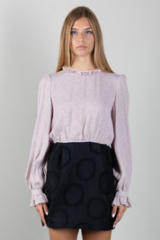 Elisabetta Franchi Bambina Abito con Microstampa e Gonna Jacquard MARSHMALLOW-NERO/NERO