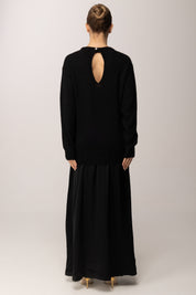 Meme Road Abito lungo con top in maglia MRK689 NERO