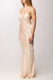 Patrizia Pepe Abito lungo in raso con schiena scoperta 2A3034 A740 SILKY NUDE