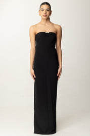 Elisabetta Franchi Abito Red Carpet con Dettaglio Gioiello ABR4652E2 NERO