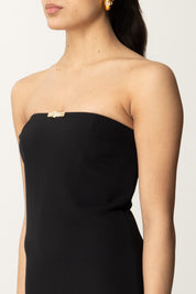 Elisabetta Franchi Abito Red Carpet con Dettaglio Gioiello ABR4652E2 NERO