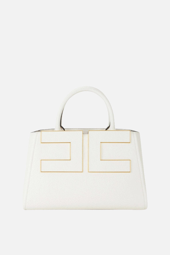 Borsa Tote Effetto Pelle con Logo Frontale