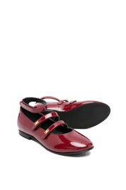 Elisabetta Franchi La mia Bambina Ballerine in vernice con doppi cinturini F4A3-E0326-1848R006-CHERRY