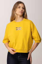 Elisabetta Franchi Bambina Felpa Scatoletta con Logo Cc Forato EFFE1710FF002.2115