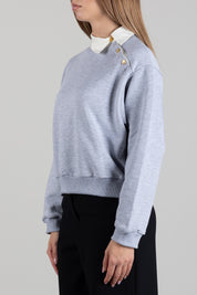 Elisabetta Franchi Bambina Felpa con Inserto Camicia e Bottoni Logo EFFE182CFF017