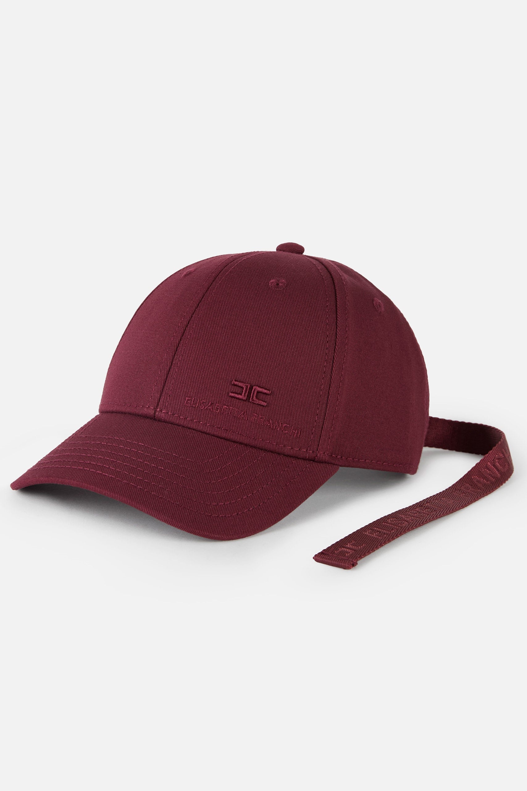 Elisabetta Franchi Baseball Cap con logo ricamato CL18F57E2 ROUGE NOIR