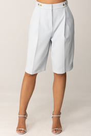 Elisabetta Franchi Bermuda In Crepe con Accessorio Sul Retro PA09856E2 STARLIGHT