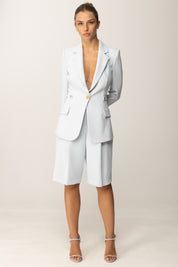 Elisabetta Franchi Bermuda In Crepe con Accessorio Sul Retro PA09856E2 STARLIGHT