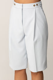 Elisabetta Franchi Bermuda In Crepe con Accessorio Sul Retro PA09856E2 STARLIGHT