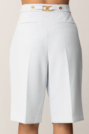 Elisabetta Franchi Bermuda In Crepe con Accessorio Sul Retro PA09856E2 STARLIGHT