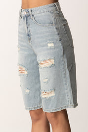 Khloe Femme Bermuda in jeans destroyed LAF221 DENIM