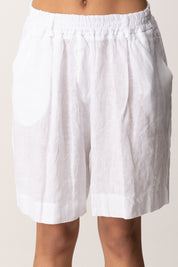 Khloe Femme Bermuda shorts basici in cotone 259107 BIANCO