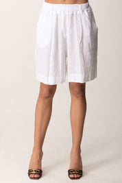 Khloe Femme Bermuda shorts basici in cotone 259107 BIANCO