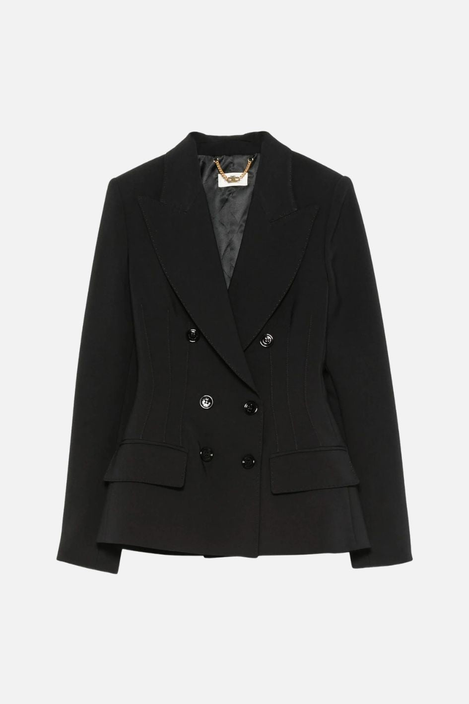 Elisabetta Franchi Blazer Doppiopetto con Revers a Lancia GI25766E2 NERO