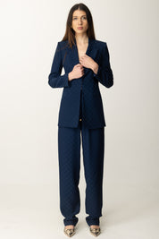 Elisabetta Franchi Blazer Jacquard Lungo GI15352E2 OLTREMARE