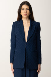 Elisabetta Franchi Blazer Jacquard Lungo GI15352E2 OLTREMARE