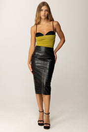 Elisabetta Franchi Body In Jersey con Coppe e Drappeggi BO00456E2 