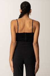 Elisabetta Franchi Body In Jersey con Coppe e Drappeggi BO00456E2 NERO