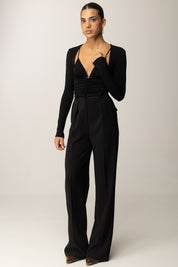 Elisabetta Franchi Body In Jersey con Corpino e Drappeggi BO00356E2 NERO