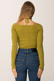 Elisabetta Franchi Body In Maglia con Allaccio Al Collo BK76B56E2 IGUANA