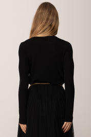 Elisabetta Franchi Body In Maglia con Collana Catena BK75B56E2 NERO