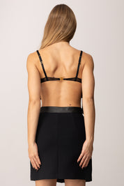 Elisabetta Franchi Body In Tulle con Pattern Snake BO01057E2 NERO