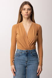 Elisabetta Franchi Body Scollo a Incrocio In Georgette Stretch BO03162E2 SUEDE