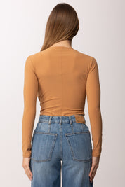 Elisabetta Franchi Body Scollo a Incrocio In Georgette Stretch BO03162E2 SUEDE