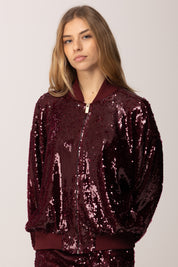 Twin set Bomber Full-paiilettes con Zip MFKD11107 RIBES