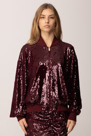 Twin set Bomber Full-paiilettes con Zip MFKD11107 RIBES
