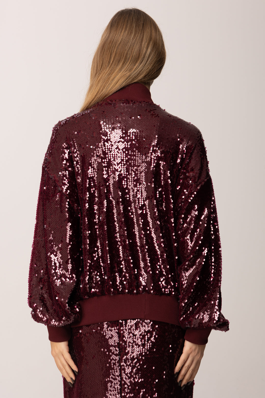 Twin set Bomber Full-paiilettes con Zip MFKD11107 RIBES